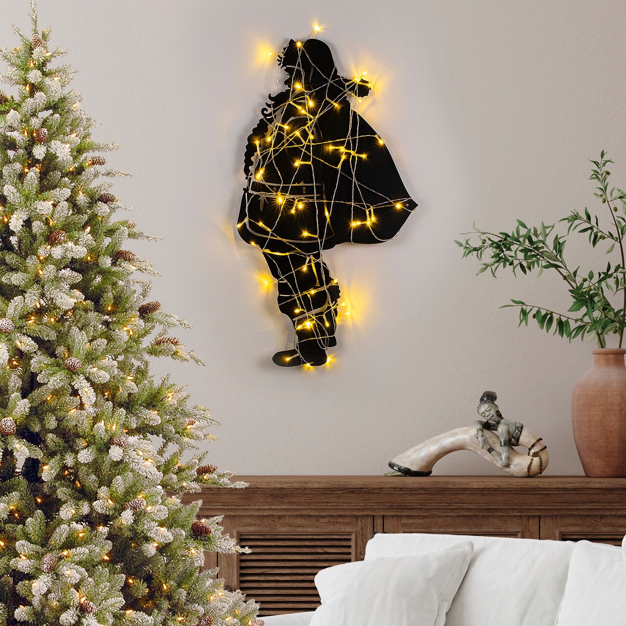 Decoratiune de luminoasa XMASBLACK-005, Tanelorn, 37x68 cm, metal, negru - imagine 7